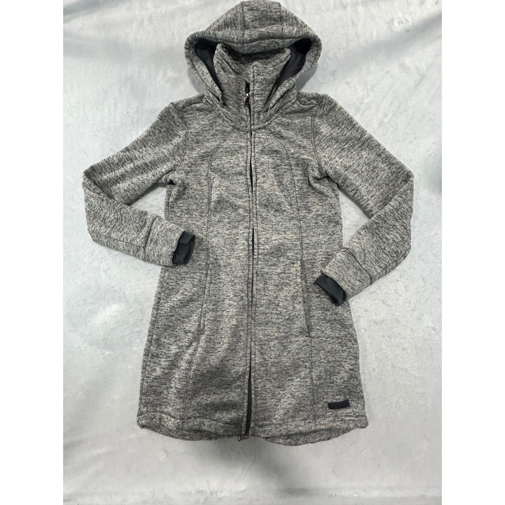 Calvin Klein Performance Gray Marl Longline Zip Hoodie Jacket XS Detachable Hood